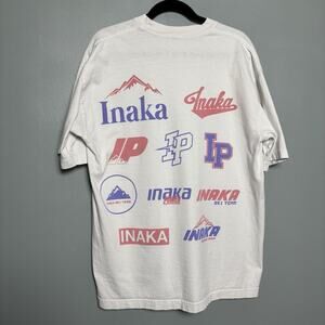 Inaka Power Ski Team Winter IP Large White Purple Pink Shirt Short Sleeve